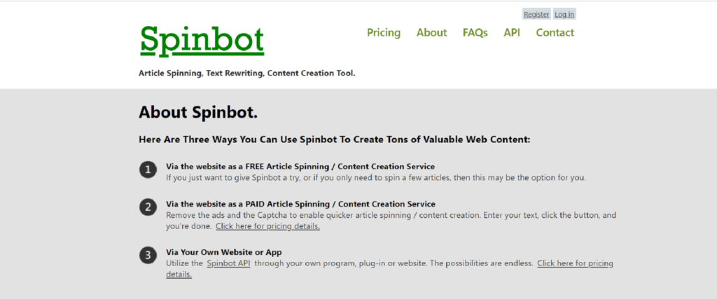 Spinbot - Best Free Article Spinner Tool